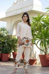 WOMEN'S BOTTOM LINE FLOWER PRINT COORDINATED SET