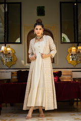 A EMBROIDERED HEAVY SHRUG DRESS