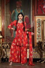 Classy Rayon Printed Sharara Set