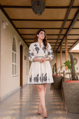 BOHEMIAN EMBROIDERED SHORT DRESS