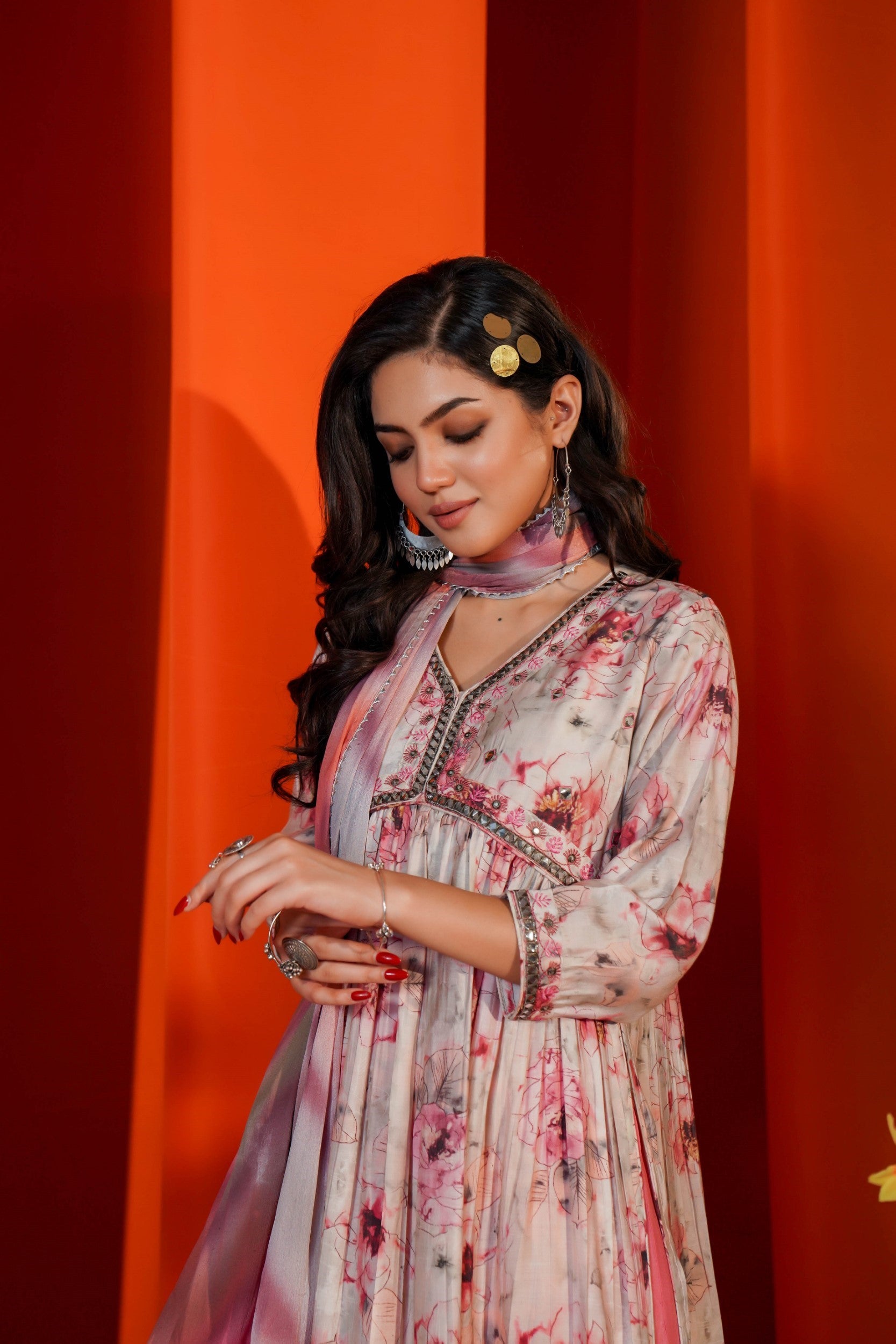 Pink Flower Rush Kurta Set