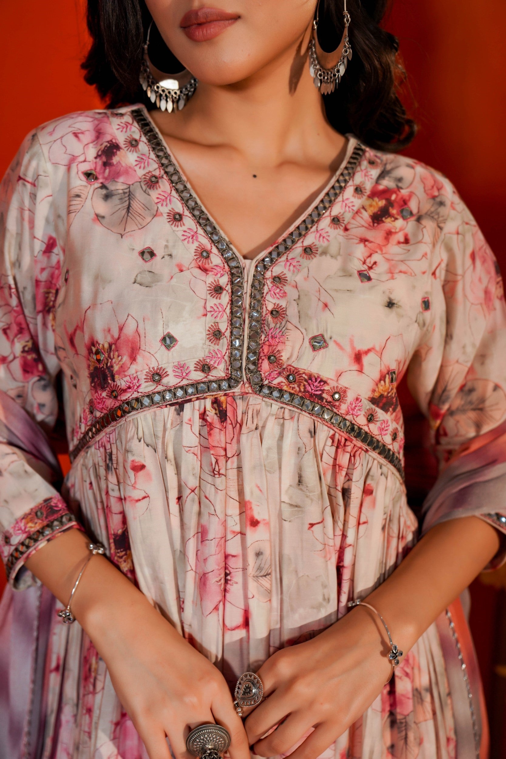 Pink Flower Rush Kurta Set