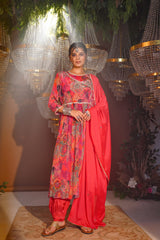 Ruby Elegance Crepe Kurta Set