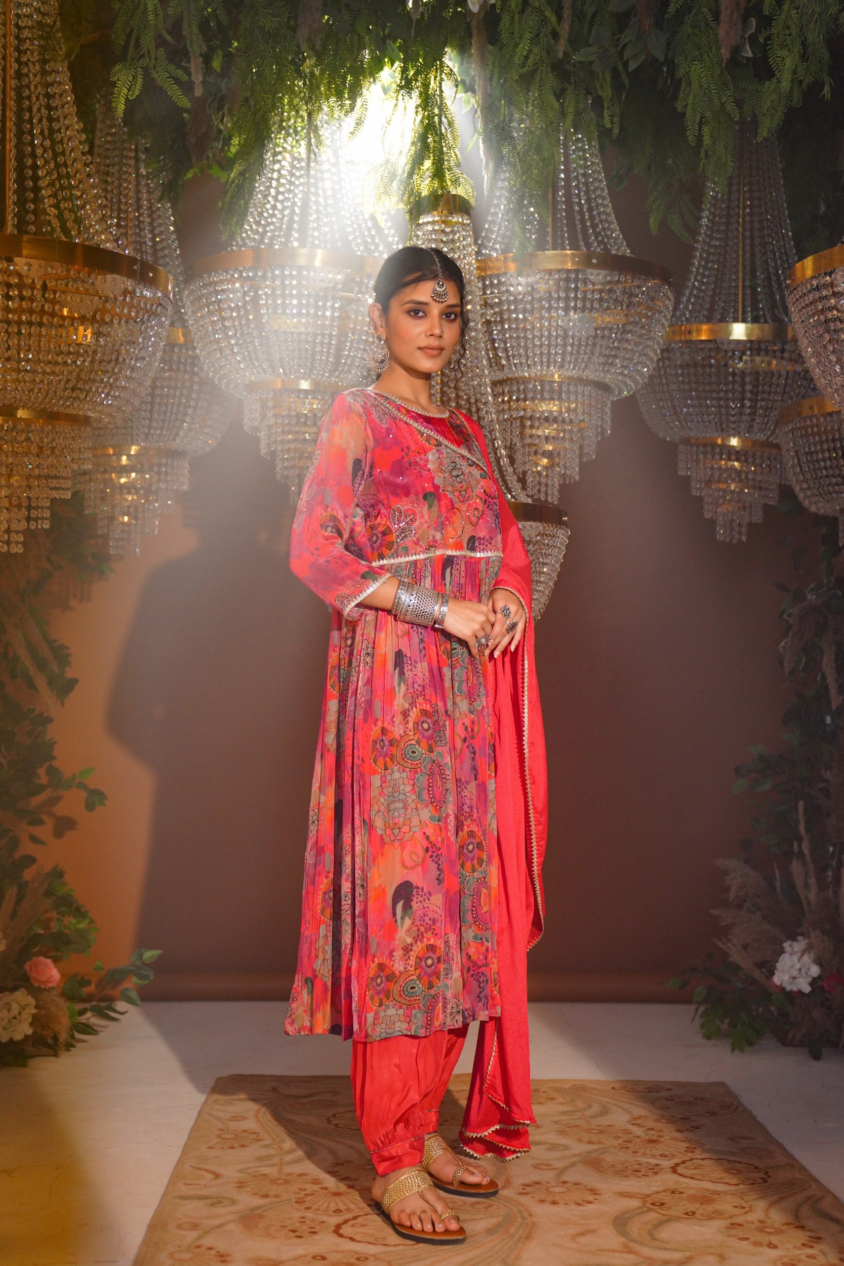 Ruby Elegance Crepe Kurta Set