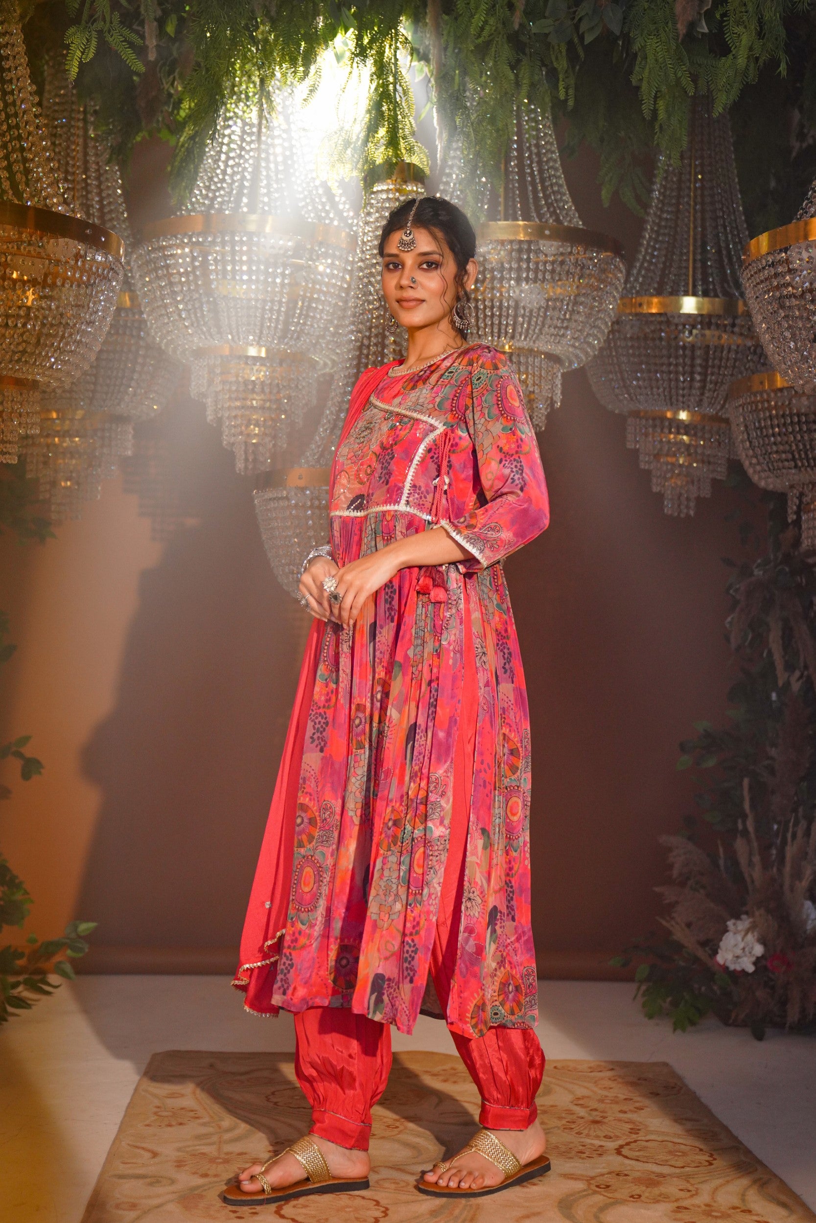 Ruby Elegance Crepe Kurta Set